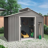thumbnail of Wasabi - Cobertizo de Jardín Metálico 7,25m² Latte - Color metálico resistente - Con ventana - Puerta corredera doble - Caseta exterior