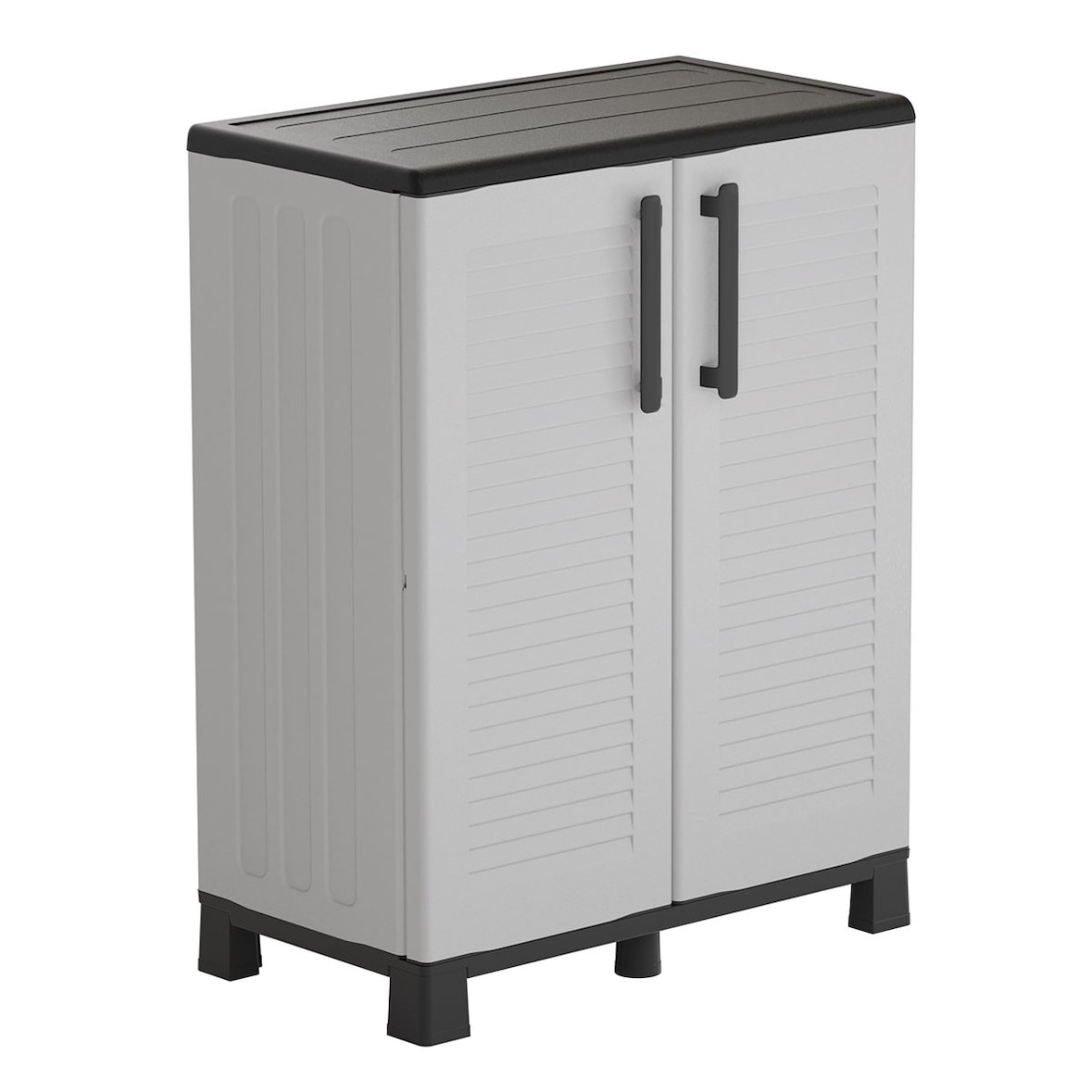 Armario de almacenaje gris 68 x 37 x 90cm Armario de almacenaje Interior Exterior 2 puertas 2 estantes Bisagra de acero INTEC