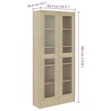 thumbnail of vidaXL Vitrinekast 82,5x30,5x185 cm bewerkt hout sonoma eikenkleurig