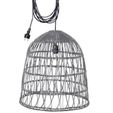 thumbnail of Lampenschirm BELL Rattanstil outdoor mit E27 Fassung H: 50cm grau für Außen
