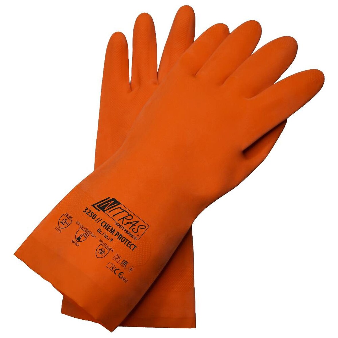 Nitras Chem Protect Arbeitshandschuhe | orange | Latexhandschuhe | 144 Paar