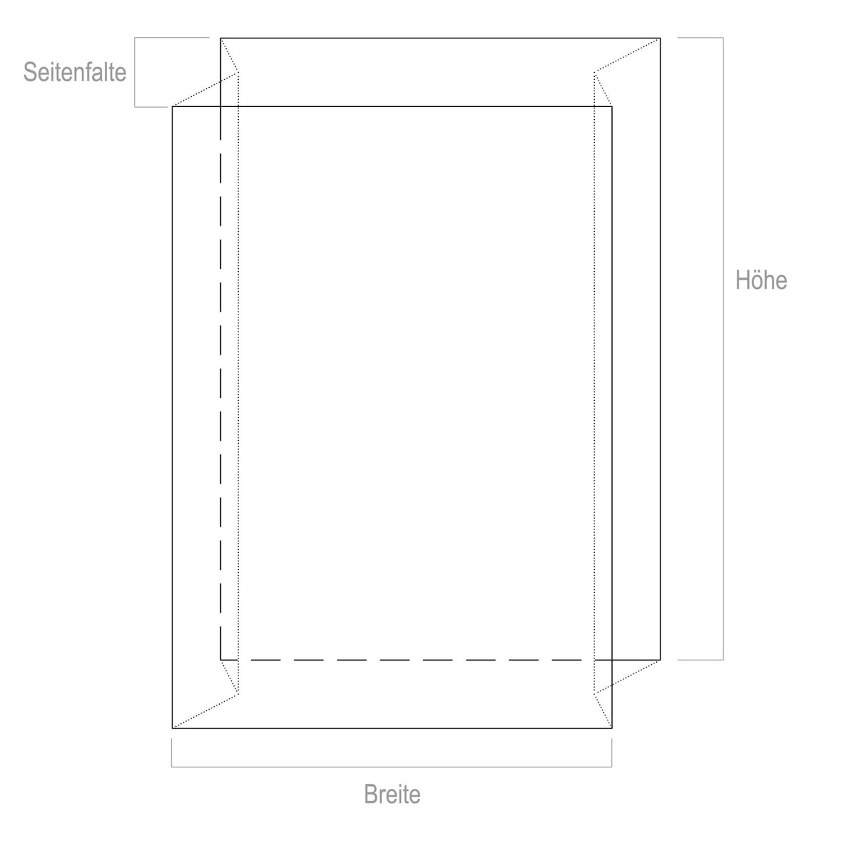 50x Seitenfaltensack  900+600x1800 transparent 1000liter 55my