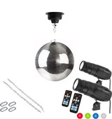 thumbnail of Spiegelkugel Komplettset 30cm mit Motor, 2 x 9W LED Pinspot (RGB)