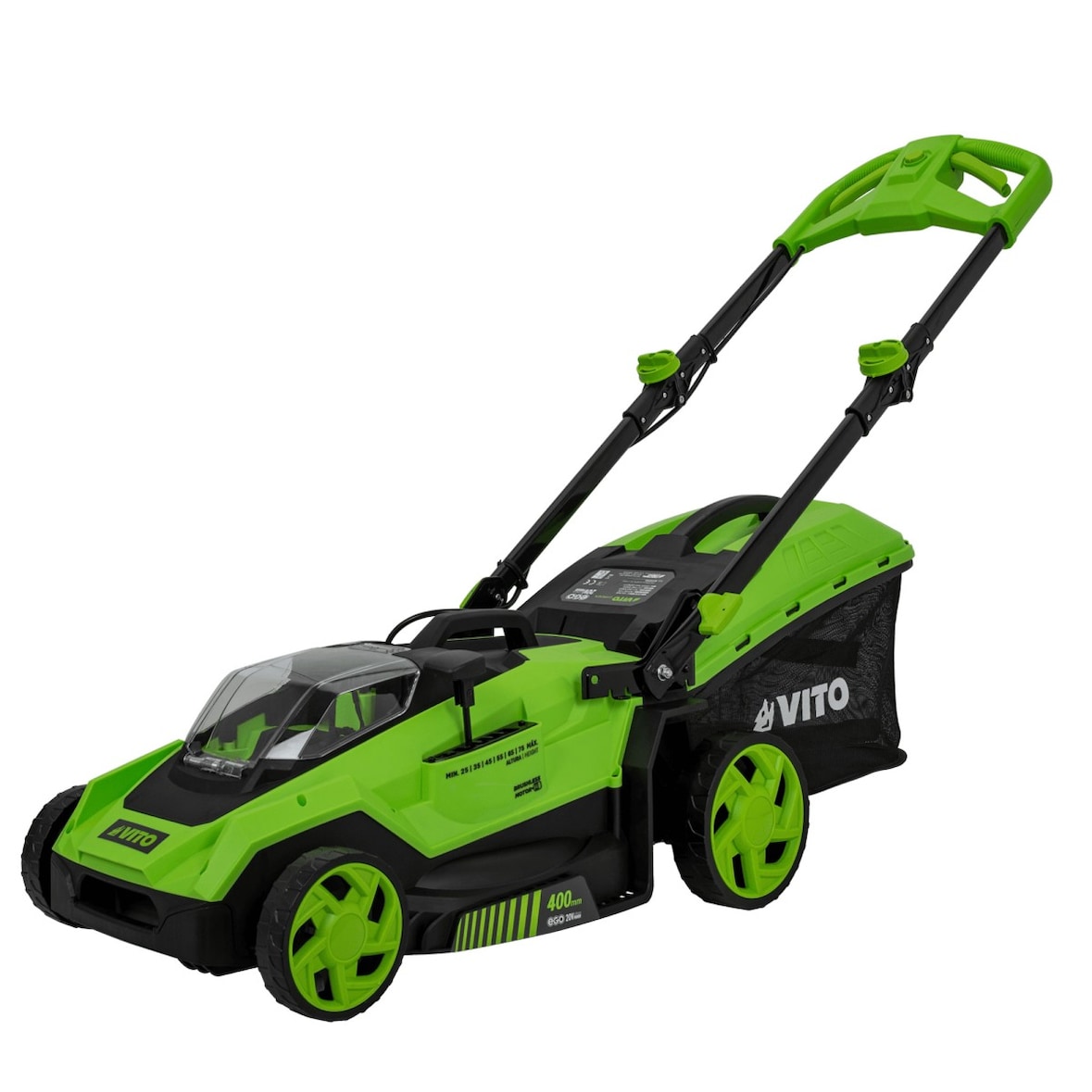 40V EGO LI accu grasmaaier + 2 x 6.0Ah accu's + dubbele lader borstelloze motor 40cm maaihoogte VITO