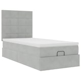 thumbnail of vidaXL Ottoman-Bett mit Matratzen & LEDs Hellgrau 80x200 cm Samt