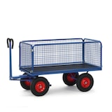 thumbnail of Handpritschenwagen, Tragl. 700kg, Ladefl. LxB 1200x800mm, Siebdruckplatte, 4 Wände