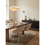 thumbnail of Esszimmerstuhl Samt Beige Küchenstuhl mit goldenen Beinen, Schalenstuhl Stoff / Metall, Design Polsterstuhl, Stuhl Esszimmer