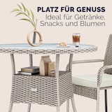 thumbnail of CASARIA® Polyrattan Balkontisch Beistelltisch Rund Ø 80cm Grau Beige