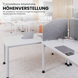 thumbnail of bümö höhenverstellbarer Schreibtisch H-Serie 180x100 cm in weiß, Gestell in Silber - großer PC Tisch für's Büro manuell höhenverstellbar,