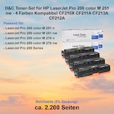 thumbnail of D&C Toner-Set für HP LaserJet Pro 200 color M 251 nw - 4 Farben Kompatibel CF210X CF211A CF213A CF212A