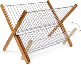 thumbnail of Relaxdays Abtropfgestell CROSS, zum Klappen, für Teller, Tassen, Bambus, Metall, Abtropfständer, 27 x 39 x 29 cm, natur