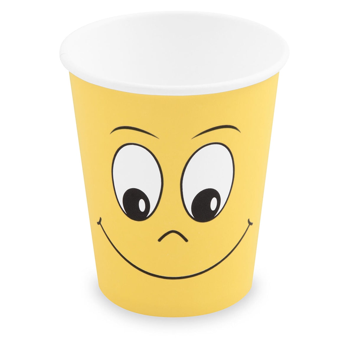 250x Heiß- und Kaltgetränkebecher Pappbecher 'Smiling face' 200ml 280ml