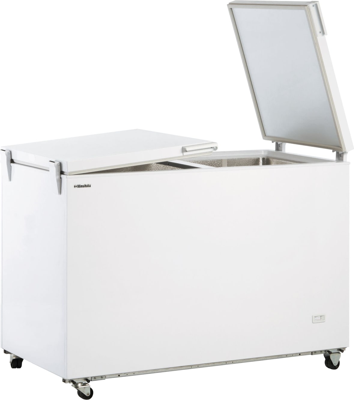 Truhe-Gefrierschrank, Innenfläche gehämmertes Aluminium, Isolierung 60 mm, -13°C/-23°C. Modell FR500FLP