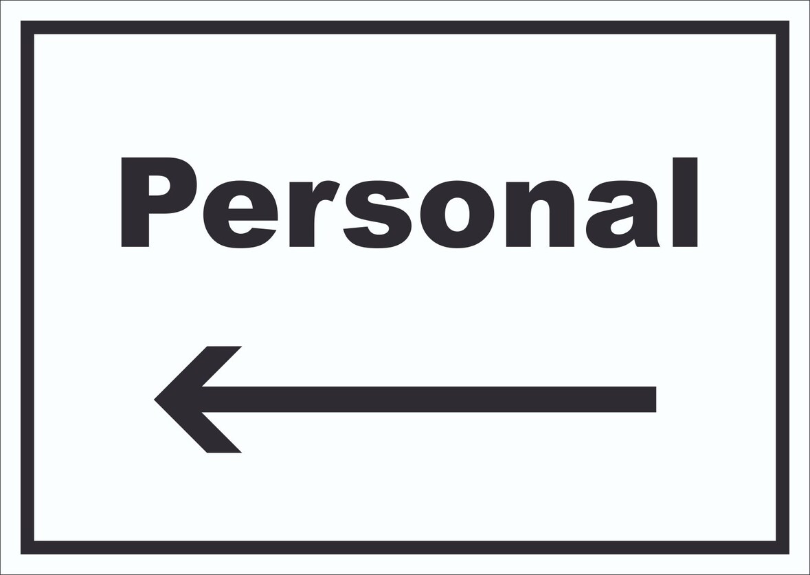 Personal Schild mit Text und Richtungspfeil links waagerecht A0 Rückseite selbstklebend