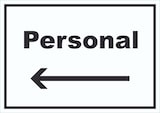 thumbnail of Personal Schild mit Text und Richtungspfeil links waagerecht A0 Rückseite selbstklebend