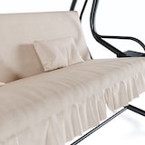 thumbnail of Dondolo 3 Posti Reclinabile Tettuccio Parasole Regolabile Cuscini Imbottiti Diventa Letto Struttura Robusta In Acciaio 200 x 120 x 160 cm Beige