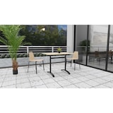 thumbnail of Pied de table double terrasse d'extérieur en métal noir Bacchus