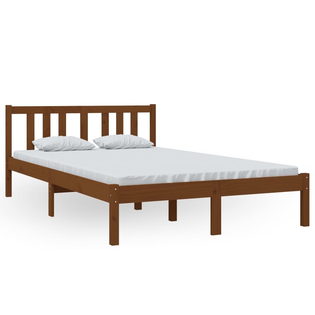 vidaXL Massivholzbett Honigbraun 120x200 cm
