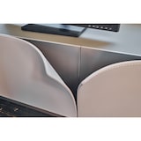 thumbnail of KAWOLA Lowboard EMMA TV-Board Kunstleder grau Fuß Edelstahl gebürstet