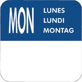 thumbnail of Ensemble d étiquettes codes couleurs Vogue jour de la semaine 24mm (Lot de 7000)