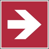 thumbnail of Brandschutzzeichen, Richtungspfeil gerade - ASR A1.3 (DIN EN ISO 7010) - 150x150 mm Folie selbstklebend, nachleuchtend