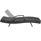 thumbnail of tectake Rattan Sonnenliege Océane Aluminium 5-fach verstellbar Polyrattan wetterfest Schwarz 190x71x34-74.5cm