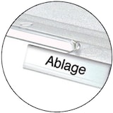 thumbnail of Beschriftungsclip für Briefkörbe transparent, mit Beschriftungsbogen