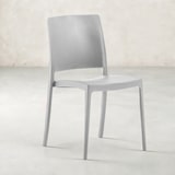 thumbnail of Set van 6 stapelbare stoelen van polypropyleen met glasvezel, voor tuin of binnengebruik, waterafstotend en duurzaam, modern design – MARIA/Lichtgrijs