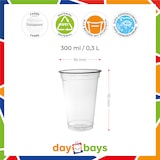 thumbnail of DayBays 800 Stk. Smoothie Becher 300ml Ø95mm Shakebecher 0,3L transparent RPET