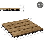 thumbnail of ECD Germany – WPC Terrassenfliesen – 30x30 cm 11 Stk.=1m² Teak | Holzoptik, Klicksystem mit Drainage