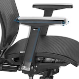 thumbnail of Luxe verhoogde bureaustoel TOP WORK 78 Stof / netstof, zwart / blauw hjh OFFICE