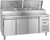 thumbnail of GastroHero Belegstation ECO 3000 8x GN 1/3 Saladette Kühltisch 417 Liter Edelstahl Umluftkühlung R290 1795 mm