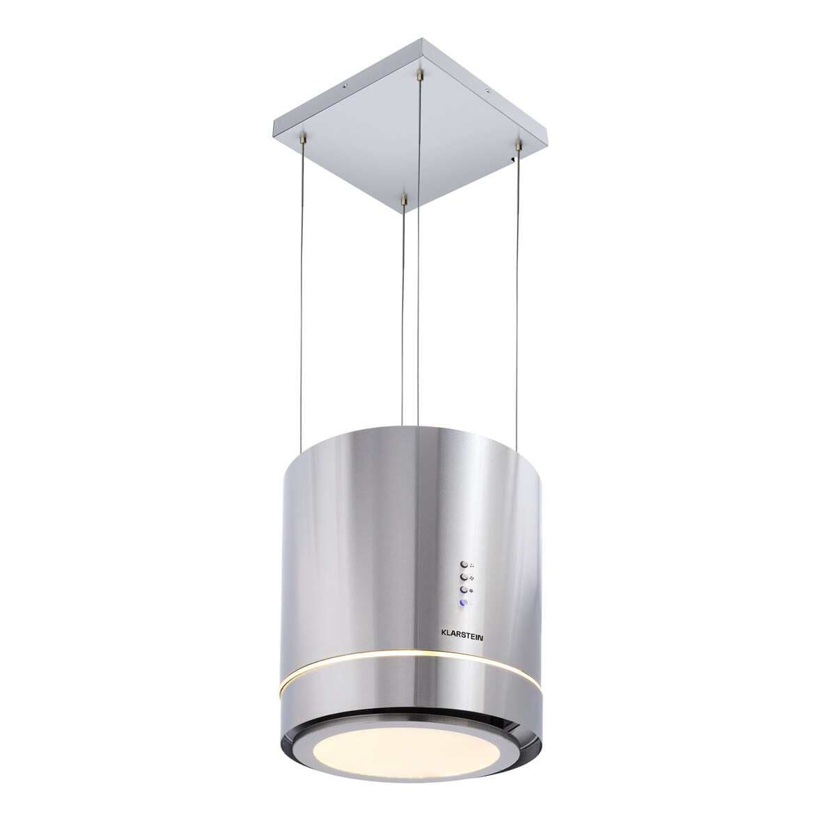 Klarstein Tron Ambience Inselabzugshaube Ø38cm Umluft 540m³/h LED Edelstahl Edelstahl