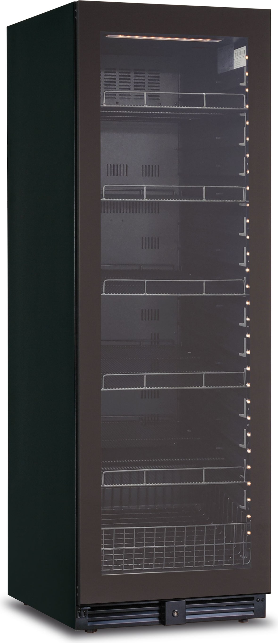 KLIMAITALIA Belüfteter Wein-Softdrink-Kühlschrank mit Glastür. LED-Beleuchtung. Regale und Korb. Digitales Thermometer. Temperatur 0°C/+10°C. CV180BEV