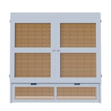 thumbnail of Schrankbett 140x200 cm mit Stauraum – platzsparendes Klappbett im modernen Rattan-Design, grau, ideal für kleine Räume