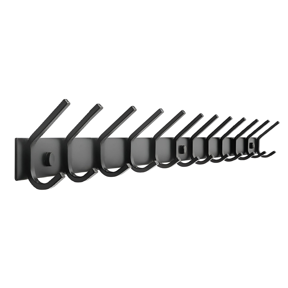 TOJ Living Perchero de pared – 24 ganchos – 94 cm – acero inoxidable – negro mate – colgador