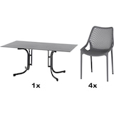 thumbnail of SIENA GARDEN Urban Lights Set 5teilig District gastrotauglich grau mit Tisch Sola 160x90