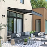 thumbnail of 2,5x2m halfintegraal zonnescherm in grijs aluminium