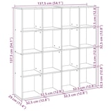 thumbnail of vidaXL Bücherregal Weiß 137,5x29x137,5 cm Holzwerkstoff
