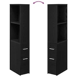 thumbnail of vidaXL Nauwe badkamer kast Zwart eiken 22 x 41 x 135 cm Bewerkt hout