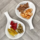 thumbnail of 2er Set STABIL Antipasti-Löffel 30cm Porzellan-Servierlöffel Weiß Snacks Tapas