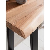 thumbnail of Konsolentisch GAYA Massivholz Akazie, Schreibtisch 120 cm breit im Landhaus-Stil, Schminktisch mit Design, Sekretär mit 2 Metallbeinen, Echt-Holz