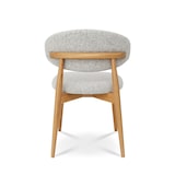 thumbnail of Chaise Skandi en bois massif et assise en tissu chiné gris