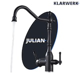 thumbnail of KLARWERK® Julian | Retro 3-Wege Armatur Edelstahl Schwarz matt | Vintage Filter Wasserhahn Küche | 360° Osmose Mischbatterie U-Auslauf 3 Anschlüsse