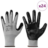 thumbnail of vidaXL Werkhandschoenen 24 pcs Grijs en zwart 8 / m Polyester