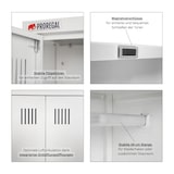 thumbnail of PROREGAL Putzmittelschrank RHINO Metall 2 Türen abschließbar Besenschrank schmal 170x70x30cm 5 Fächern & Kleiderstange Stahl Weiß Putzschrank