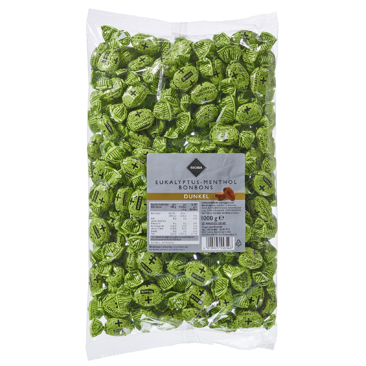RIOBA Bonbons Eukalyptus-Menthol Dunkel (1 kg)