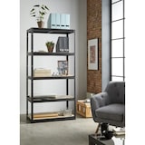 thumbnail of KITHOME - Estantería Metálica Almacenaje de Acero en Negro y 5 Baldas de MDF, 150x75x30cm