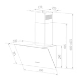 thumbnail of CIARRA Kopffreihaube Dunstabzugshaube 60 cm 350 m³/h Umluft Abluft VM6750B
