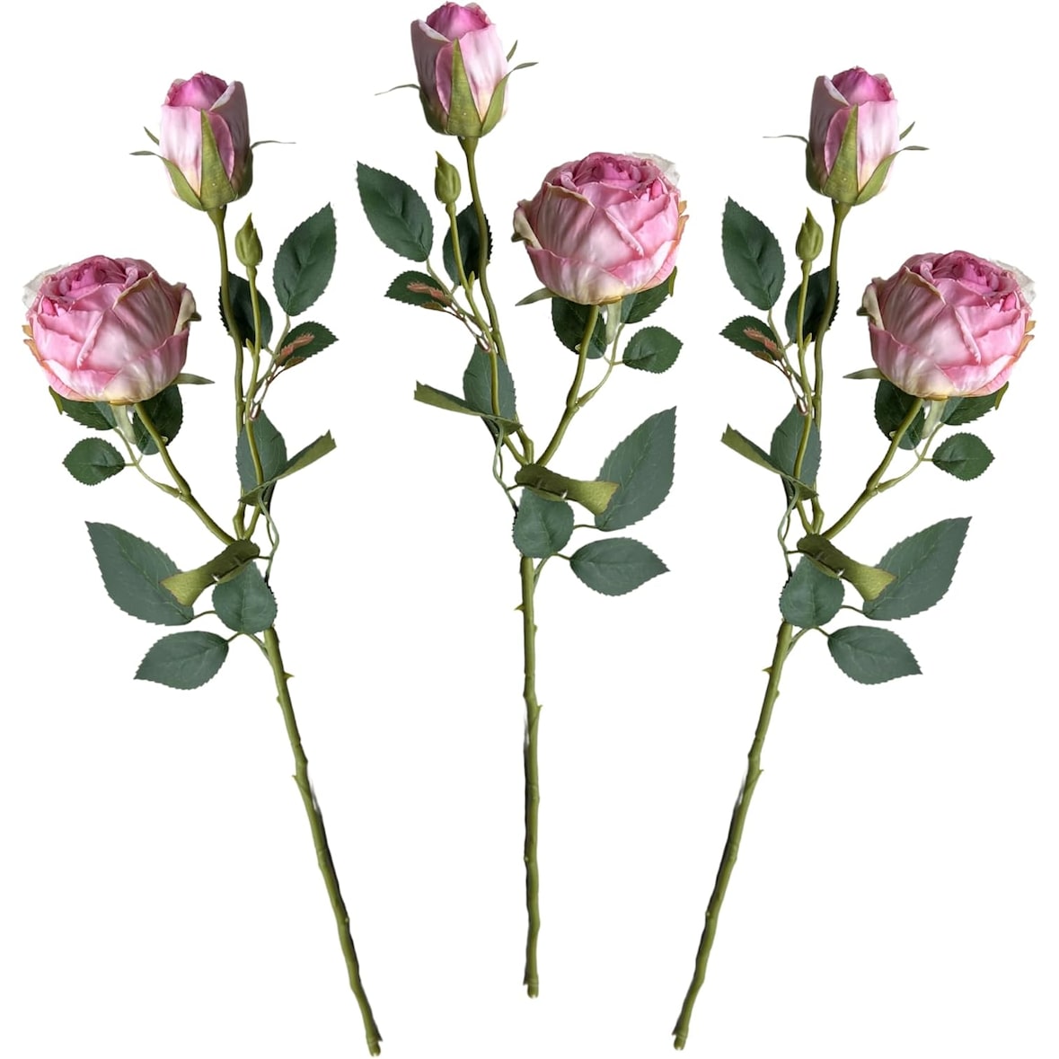 Rose Artificiale 3 pezzi Set Rosa 55cm – Decorazione Romantica e Fresca per Eventi e Ambienti Interni